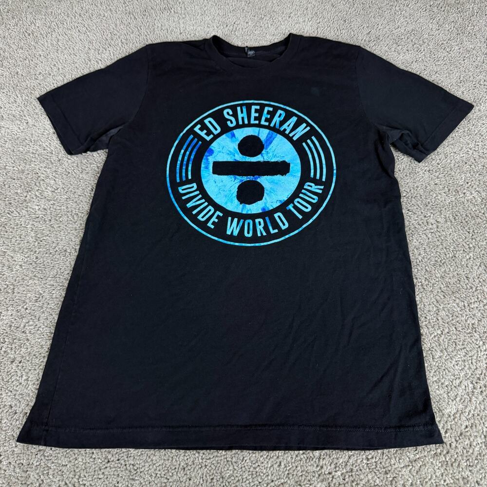 Ed Sheeran Shirt Mens Large Black Blue 2018 Divide World Tour Concert Music